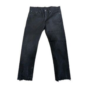 Levis Mens 510 Skinny Fit Black Stretch Denim Jeans Size 32 x 29 frayed hem